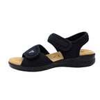Sandali in tessuto elasticizzato con velcro nero