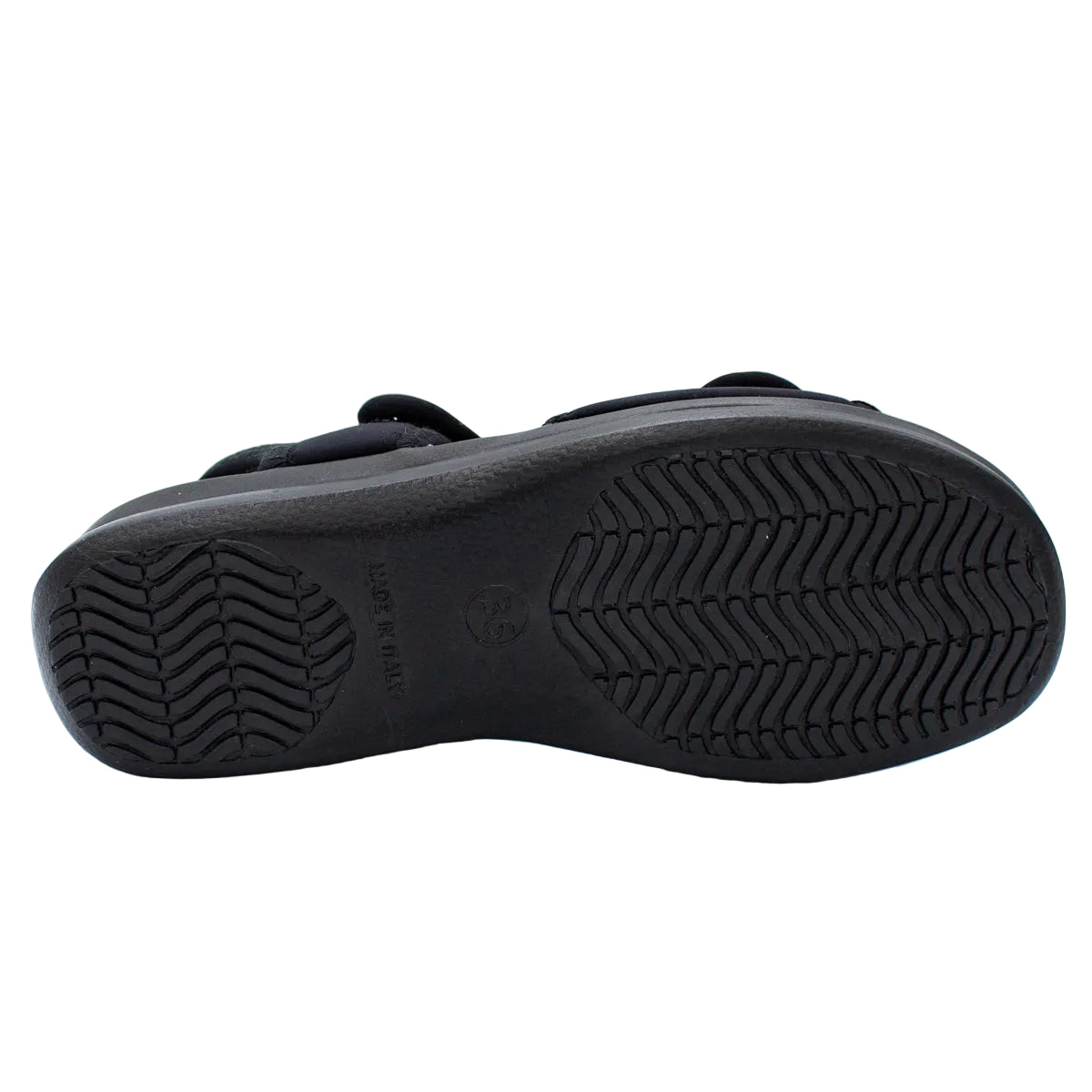 Sandali in tessuto elasticizzato con velcro nero