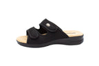 Ciabatte in tessuto con velcro nero
