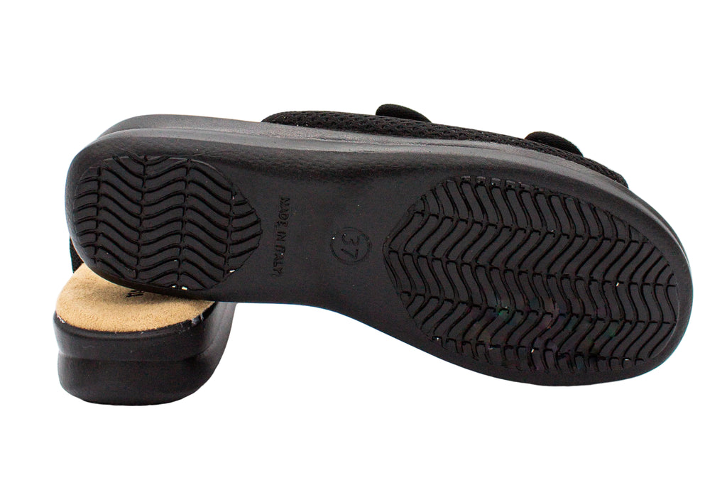 Ciabatte in tessuto con velcro nero