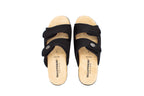 Ciabatte in tessuto con velcro nero