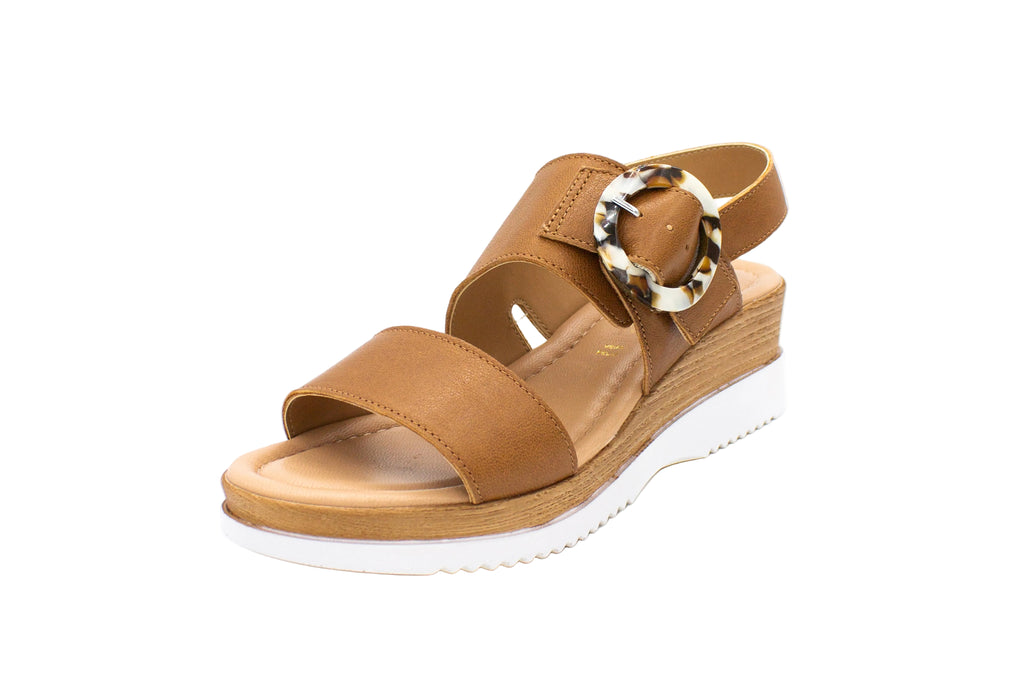 Sandali in pelle con fibbia cuoio