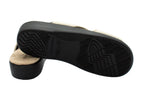 Ciabatte in tessuto elasticizzato con zeppa beige