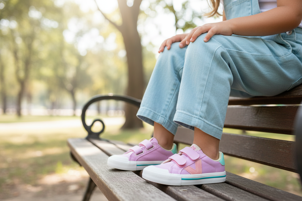 Sneakers due velcri rosa