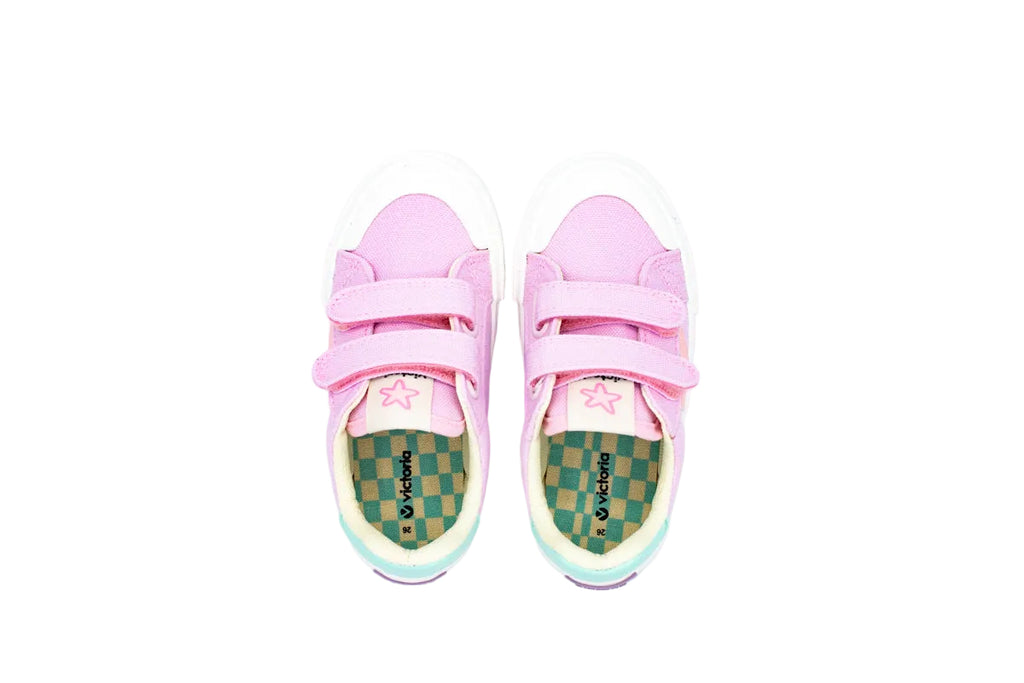 Sneakers due velcri rosa