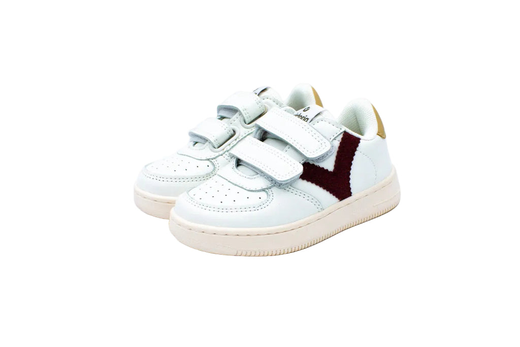 Sneakers due velcri bianco bordeaux