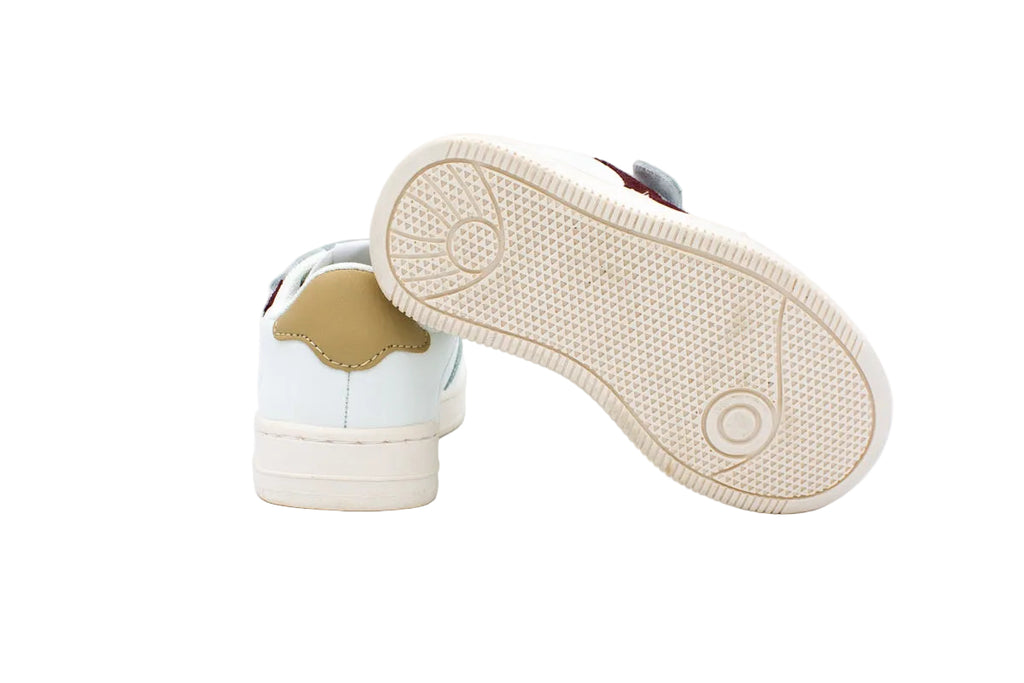 Sneakers due velcri bianco bordeaux