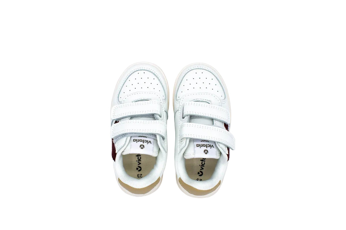 Sneakers due velcri bianco bordeaux