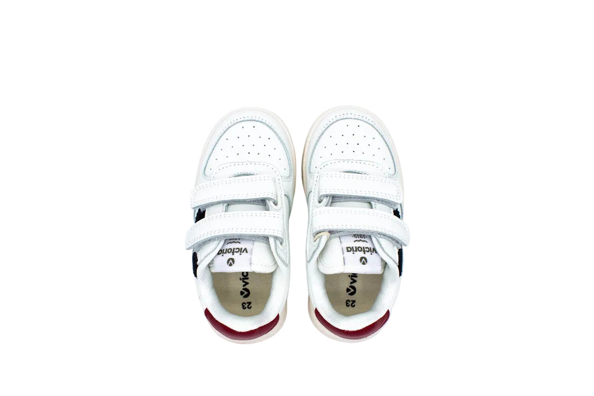 Sneakers due velcri bianco blu