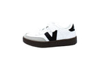 Sneakers with elastic laces and hook-and-loop closure