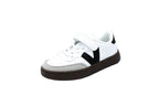 Sneakers with elastic laces and hook-and-loop closure