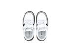 Sneakers with elastic laces and hook-and-loop closure
