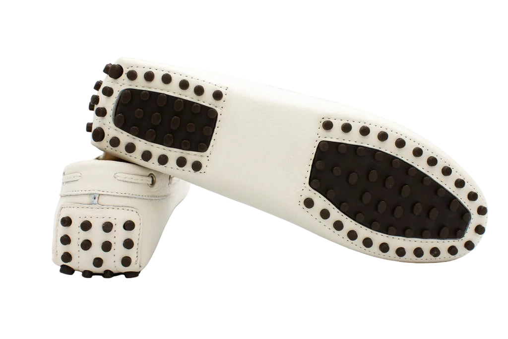 Leather loafers with rubber pebbles