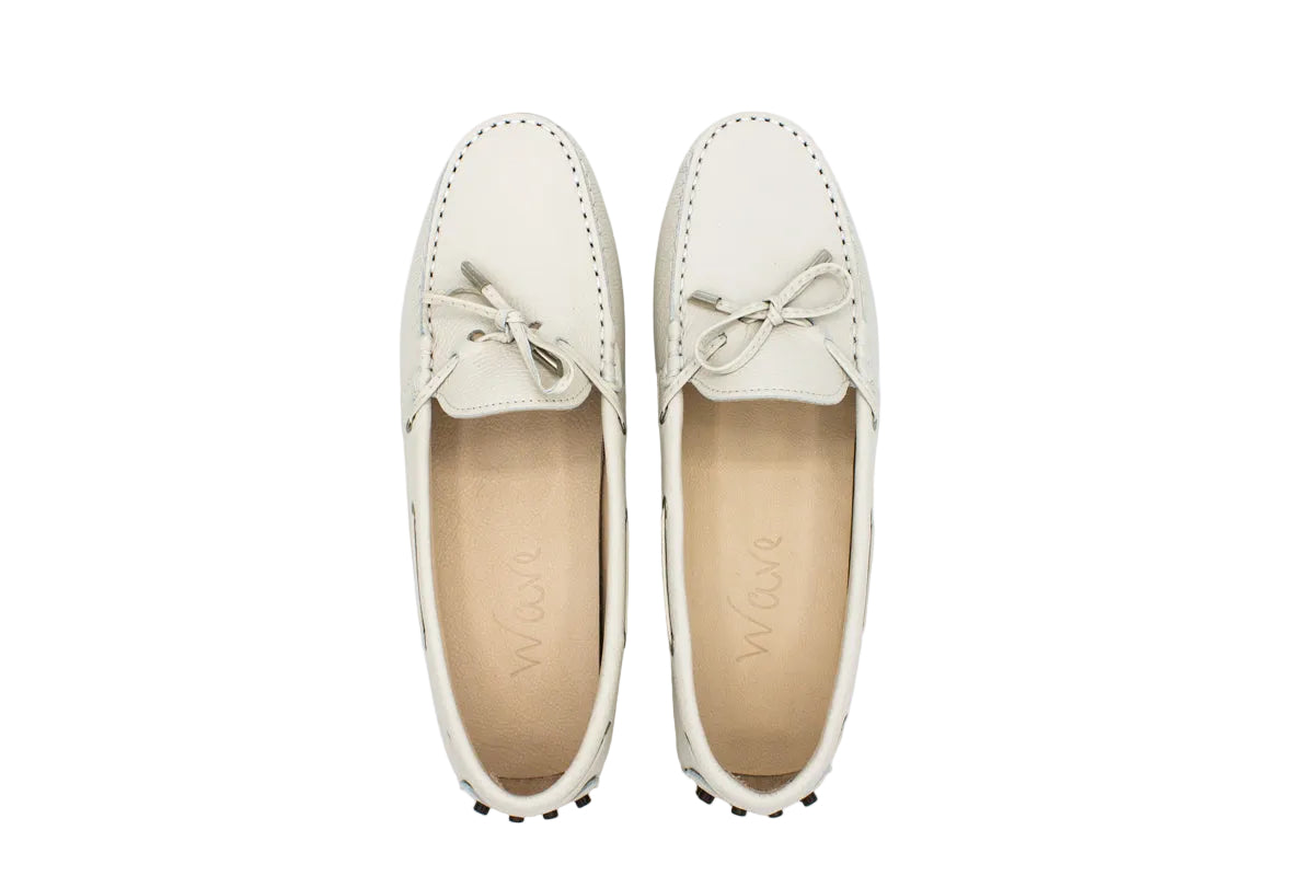 Leather loafers with rubber pebbles