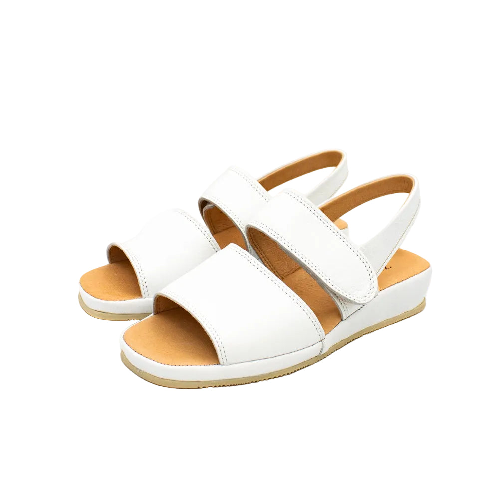 Sandali comfort in pelle bianco