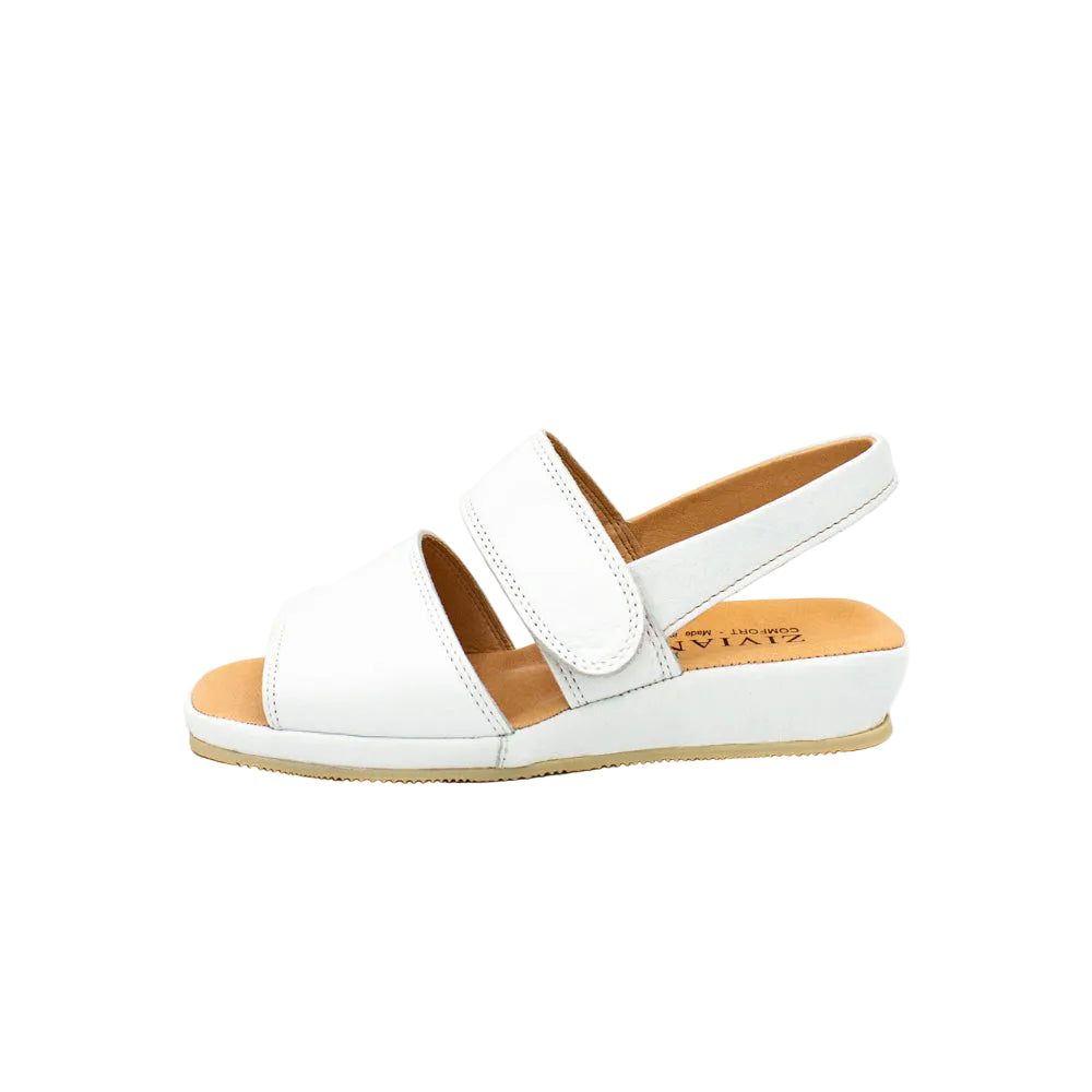 Sandali comfort in pelle bianco