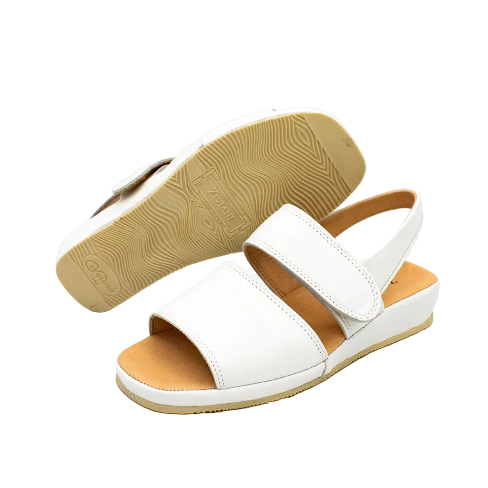 Sandali comfort in pelle bianco