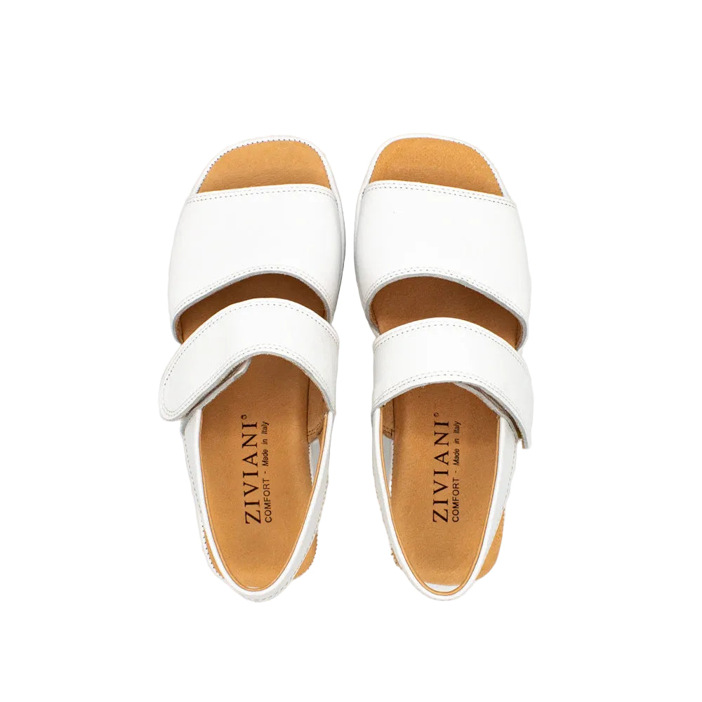 Sandali comfort in pelle bianco