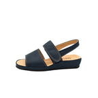 Sandali comfort in pelle blu