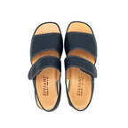 Sandali comfort in pelle blu