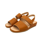Sandali comfort in pelle cuoio