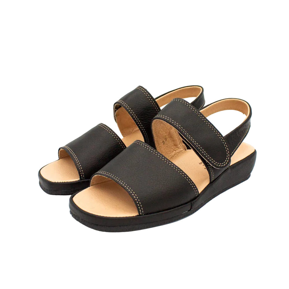 Sandali comfort in pelle nero