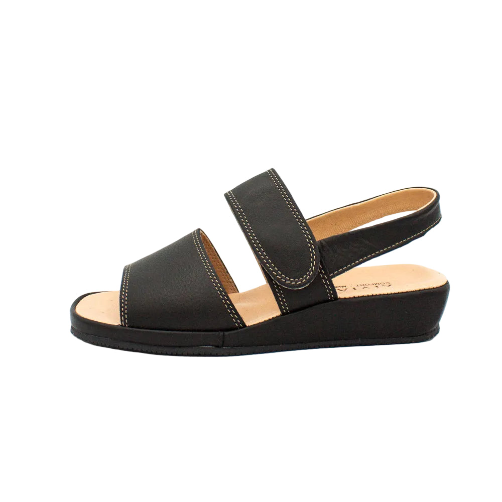 Sandali comfort in pelle nero
