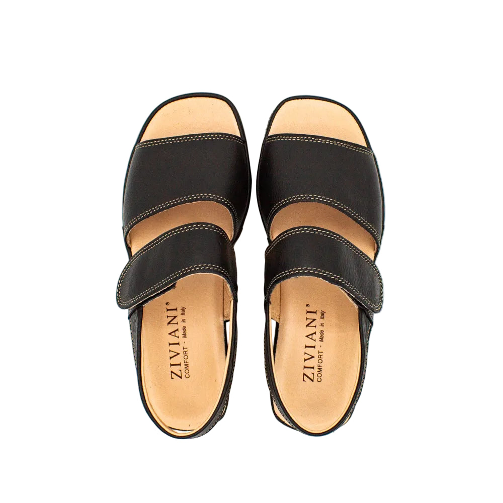 Sandali comfort in pelle nero