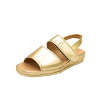 Sandali comfort in pelle platino