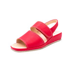 Sandali comfort in pelle rosso
