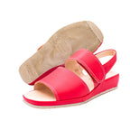Sandali comfort in pelle rosso
