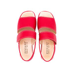 Sandali comfort in pelle rosso