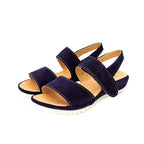 Sandali comfort in camoscio blu