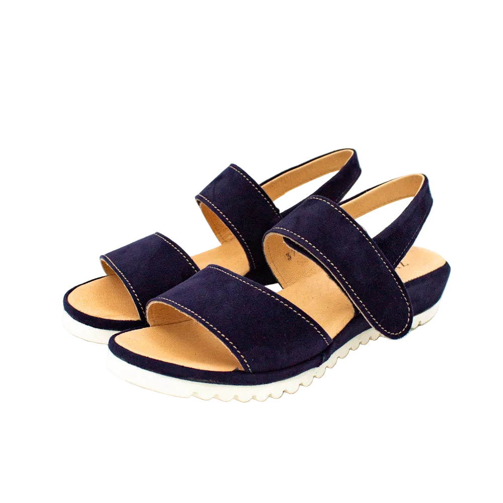 Sandali comfort in camoscio blu