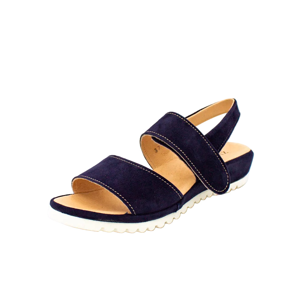 Sandali comfort in camoscio blu