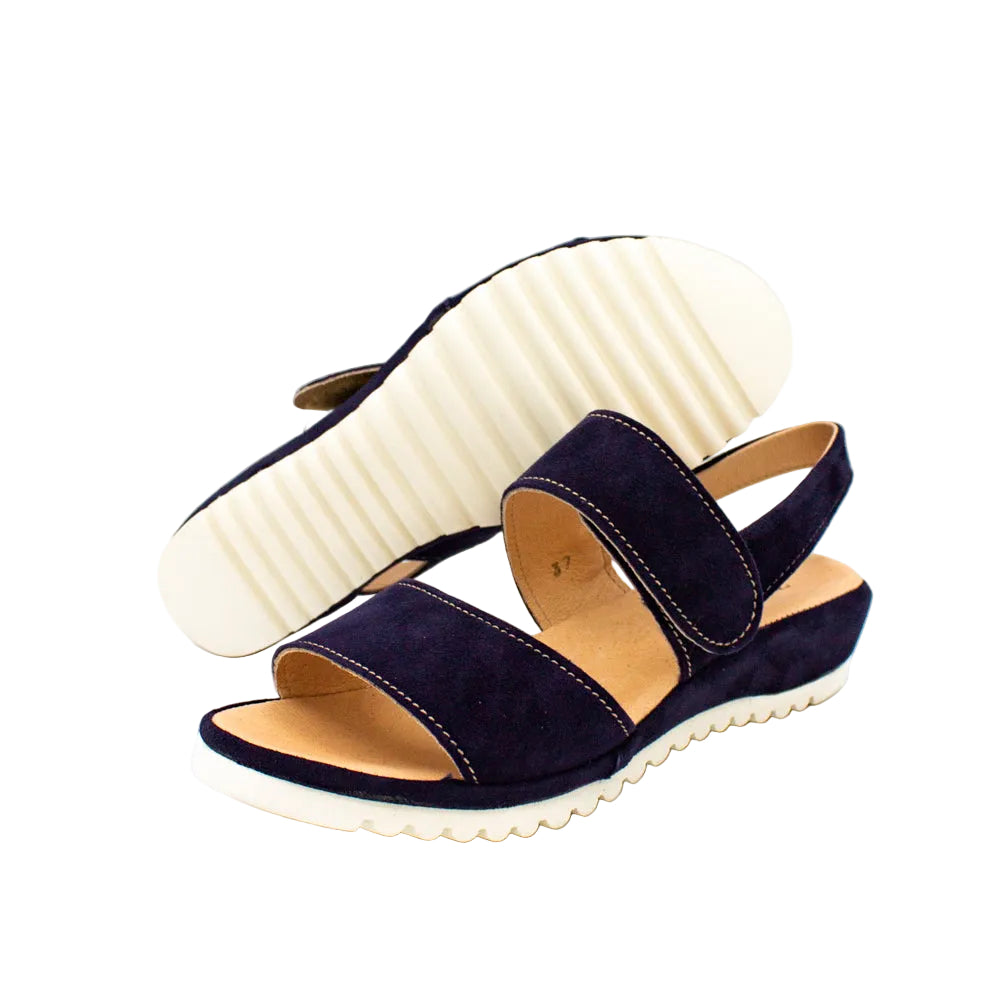 Sandali comfort in camoscio blu
