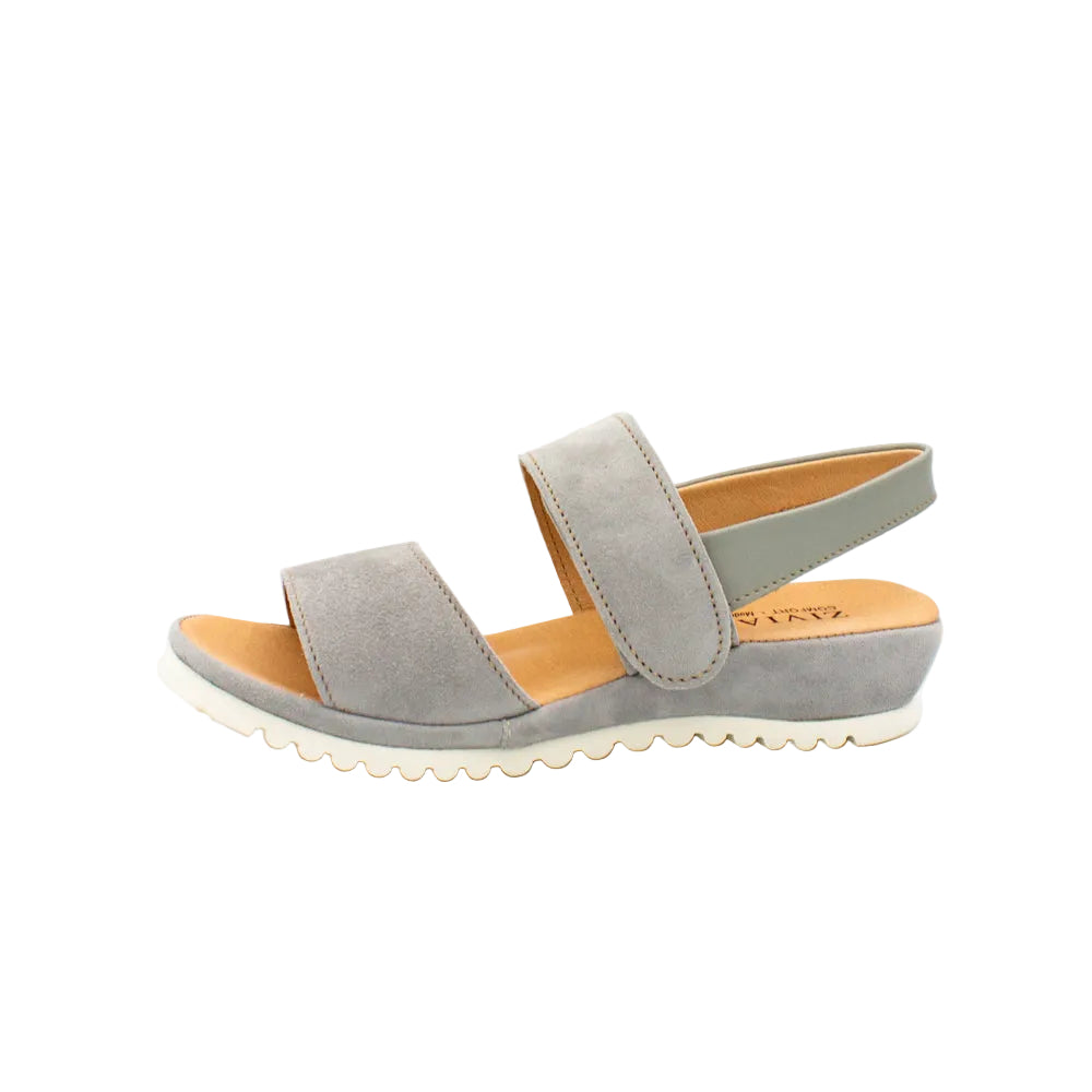 Sandali comfort in camoscio grigio