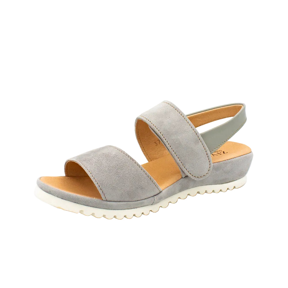 Sandali comfort in camoscio grigio
