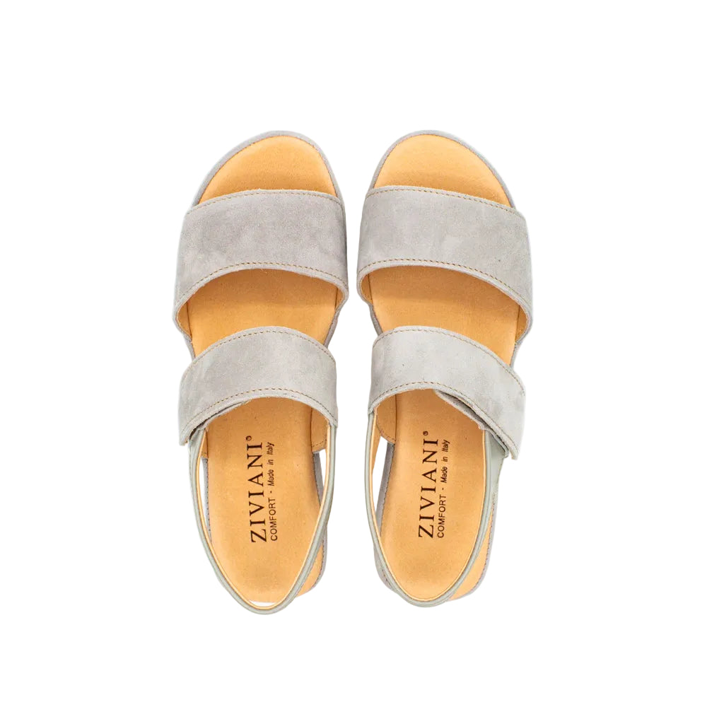 Sandali comfort in camoscio grigio
