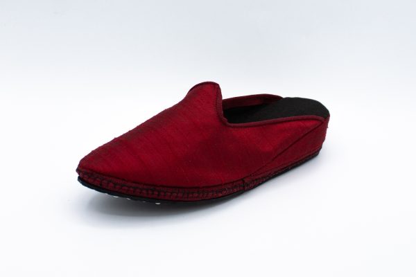 Friulana sabot in seta con zeppa